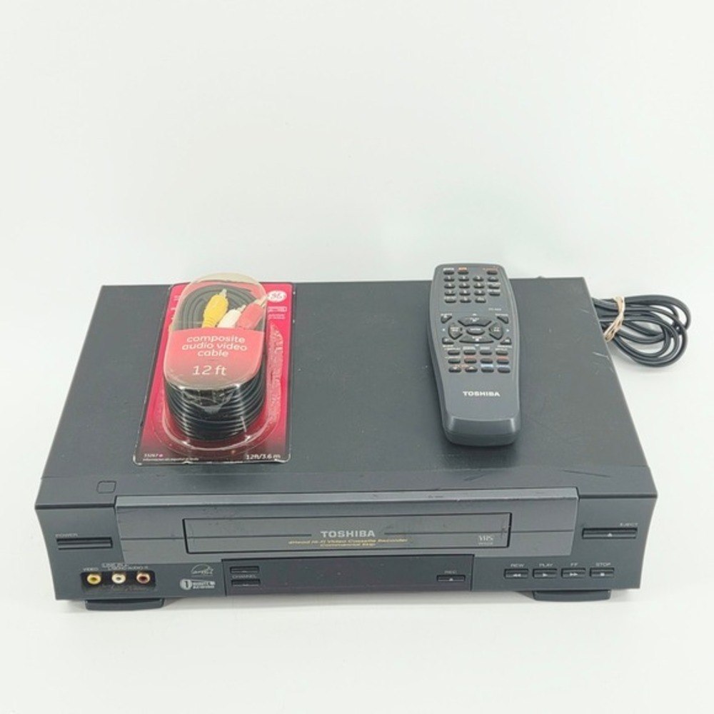 Toshiba W-528 4-Head Hi-Fi VCR Video VHS Recorder w/ Remote & Cables Tested
